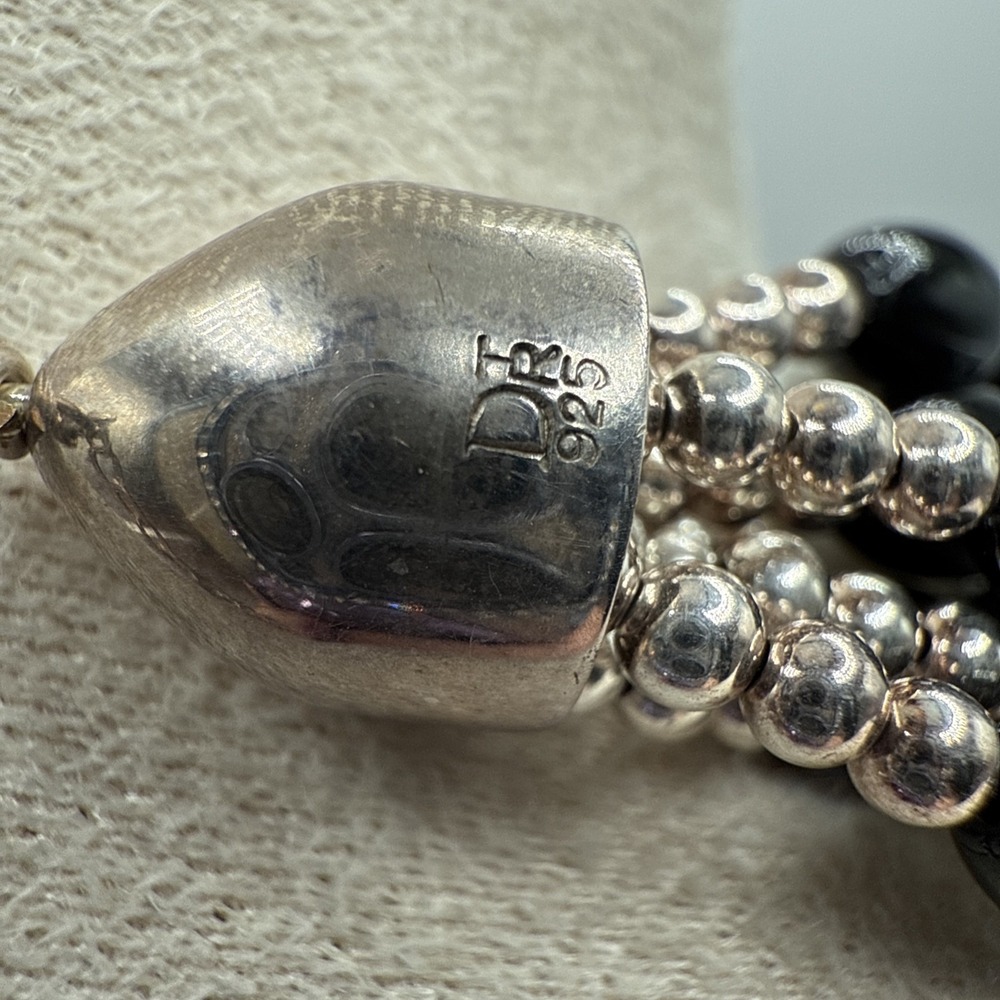 JAY KING DTR Sterling Silver Black Onyx White Coral Beaded Torsade Necklace - Picture 5 of 9